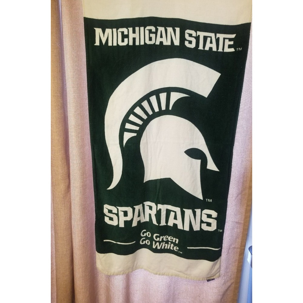 MSU Michigan State Spartans spartan Sparty beach towel green white